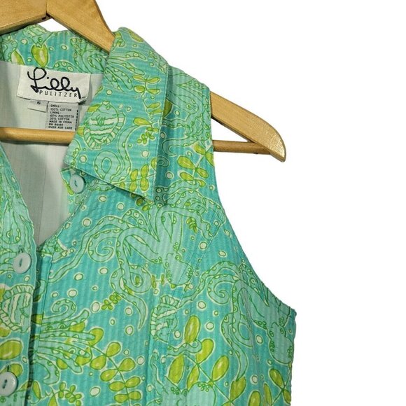Lilly Pulitzer Vintage Women's Coastal Pattern Vibrant Textured Mini Dress Sz 6 - Picture 6 of 14